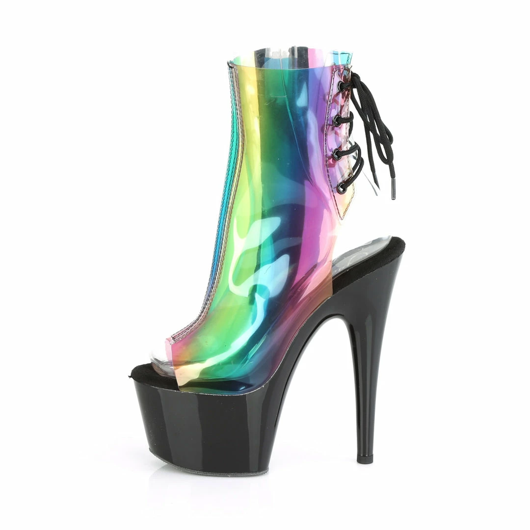 Pleaser Exotic Dancing ADORE-1018C-RB - Rainbow PVC/Blk 5 Pleaser Exotic Dancing ADORE-1018C-RB - Rainbow PVC/Blk