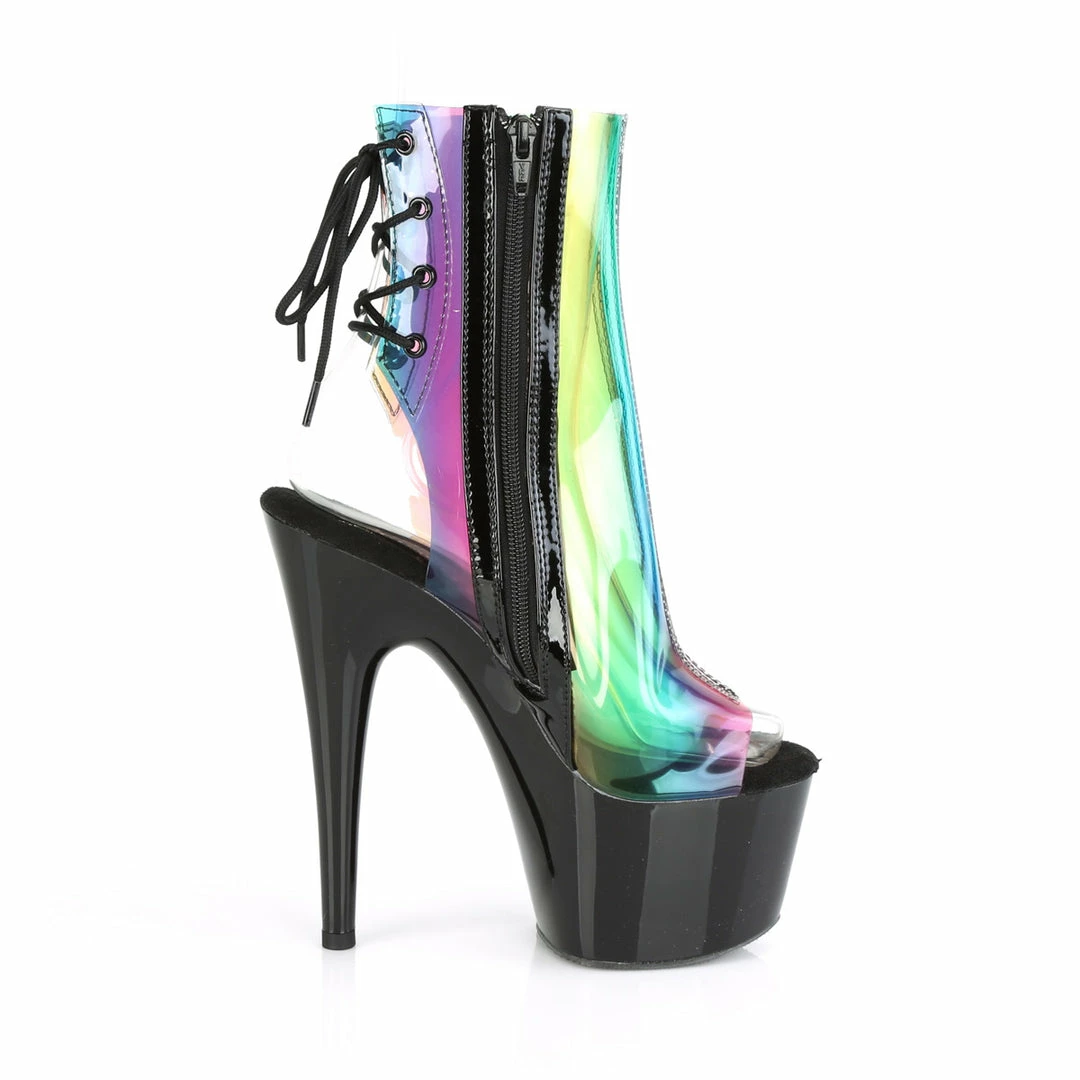 Pleaser Exotic Dancing ADORE-1018C-RB - Rainbow PVC/Blk 7 Pleaser Exotic Dancing ADORE-1018C-RB - Rainbow PVC/Blk