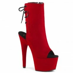 Pleaser Exotic Dancing ADORE-1018FS - Red Faux Suede/Red Faux Suede