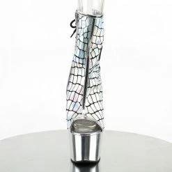 Pleaser ADORE-1018HG - Slv Hologram Ostrich Pu/Slv Chrome