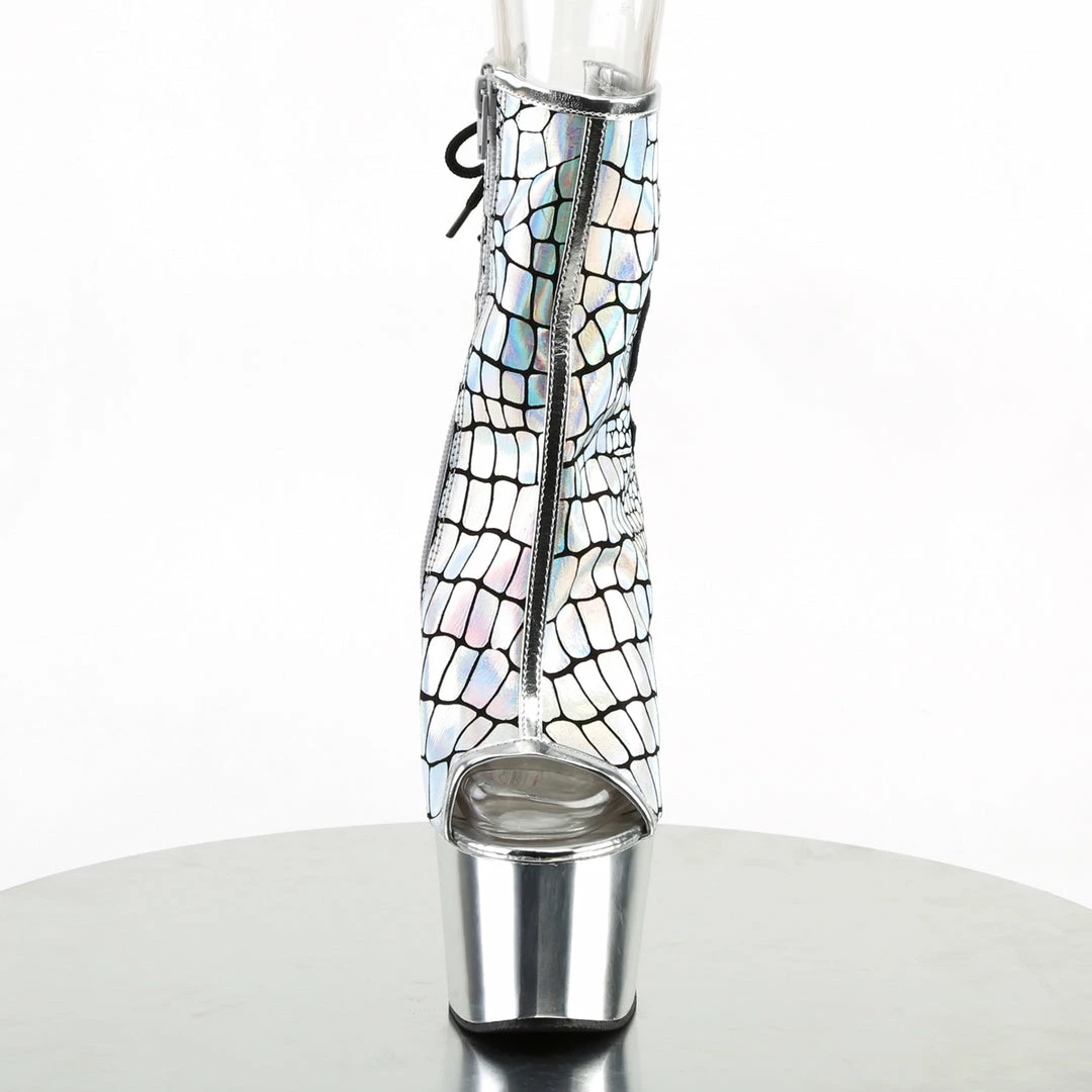 Pleaser ADORE-1018HG - Slv Hologram Ostrich Pu/Slv Chrome 4 Pleaser ADORE-1018HG - Slv Hologram Ostrich Pu/Slv Chrome