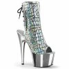 Pleaser ADORE-1018HG - Slv Hologram Ostrich Pu/Slv Chrome 2 Pleaser ADORE-1018HG - Slv Hologram Ostrich Pu/Slv Chrome