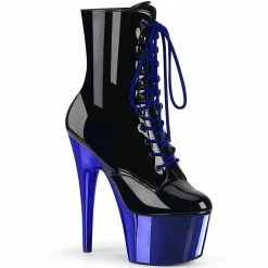 Pleaser Drag Queen ADORE-1020 - Blk Pat/Royal Blue Chrome