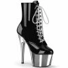 Pleaser ADORE-1020 - Blk Pat/Slv Chrome Drag Queen 1 Pleaser ADORE-1020 - Blk Pat/Slv Chrome Drag Queen