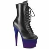 Pleaser ADORE-1020BP - Blk Faux Leather/Blue-Purple Ombre