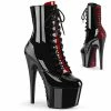 Pleaser Exotic Dancing ADORE-1020FH - Blk-Red Pat/Blk-Red
