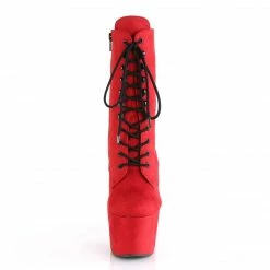 Pleaser Exotic Dancing ADORE-1020FS - Red Faux Suede/Red Faux Suede