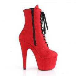 Pleaser Exotic Dancing ADORE-1020FS - Red Faux Suede/Red Faux Suede