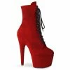 Pleaser Exotic Dancing ADORE-1020FS - Red Faux Suede/Red Faux Suede