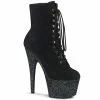 Pleaser ADORE-1020FSMG - Blk Faux Suede/Blk Multi Mini Glitter