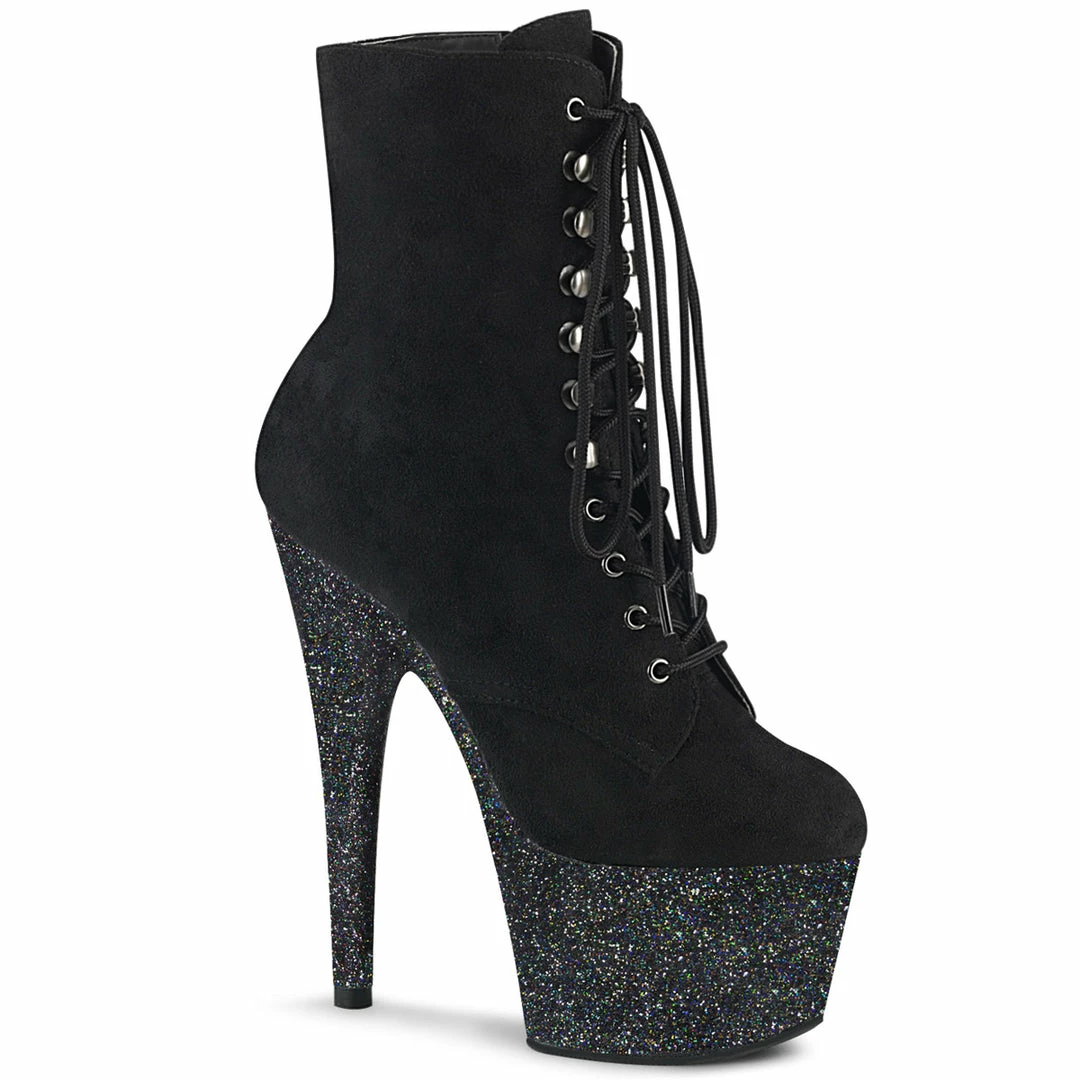 Pleaser ADORE-1020FSMG - Blk Faux Suede/Blk Multi Mini Glitter 3 Pleaser ADORE-1020FSMG - Blk Faux Suede/Blk Multi Mini Glitter