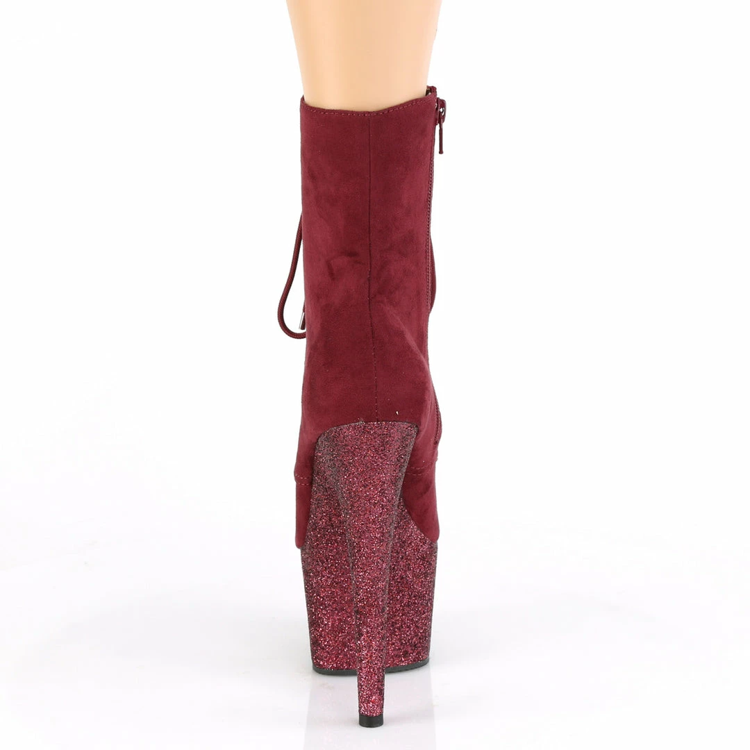 Pleaser Exotic Dancing ADORE-1020FSMG - Burgundy F. Suede/Burgundy Multi Mini Gltr 6 Pleaser Exotic Dancing ADORE-1020FSMG - Burgundy F. Suede/Burgundy Multi Mini Gltr