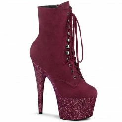 Pleaser Exotic Dancing ADORE-1020FSMG - Burgundy F. Suede/Burgundy Multi Mini Gltr