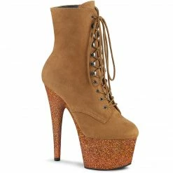 Pleaser ADORE-1020FSMG - Camel F.Suede/Camel Multi Mini Glitter