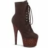 Pleaser ADORE-1020FSMG - Mocha F. Suede/Mocha Multi Mini Gltr Exotic Dancing
