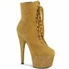 Pleaser Exotic Dancing ADORE-1020FSMG - Mustard F.Suede/Mustard Multi Mini Glitter