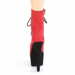 Pleaser ADORE-1020FSTT - Red Faux Suede/Blk Faux Suede