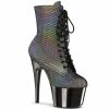 Pleaser ADORE-1020HFN - Slv Holo/Pewter Chrome Exotic Dancing