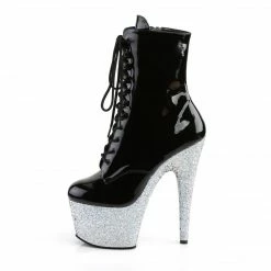 Pleaser ADORE-1020LG - Blk Pat/Slv Multi Glitter Exotic Dancing