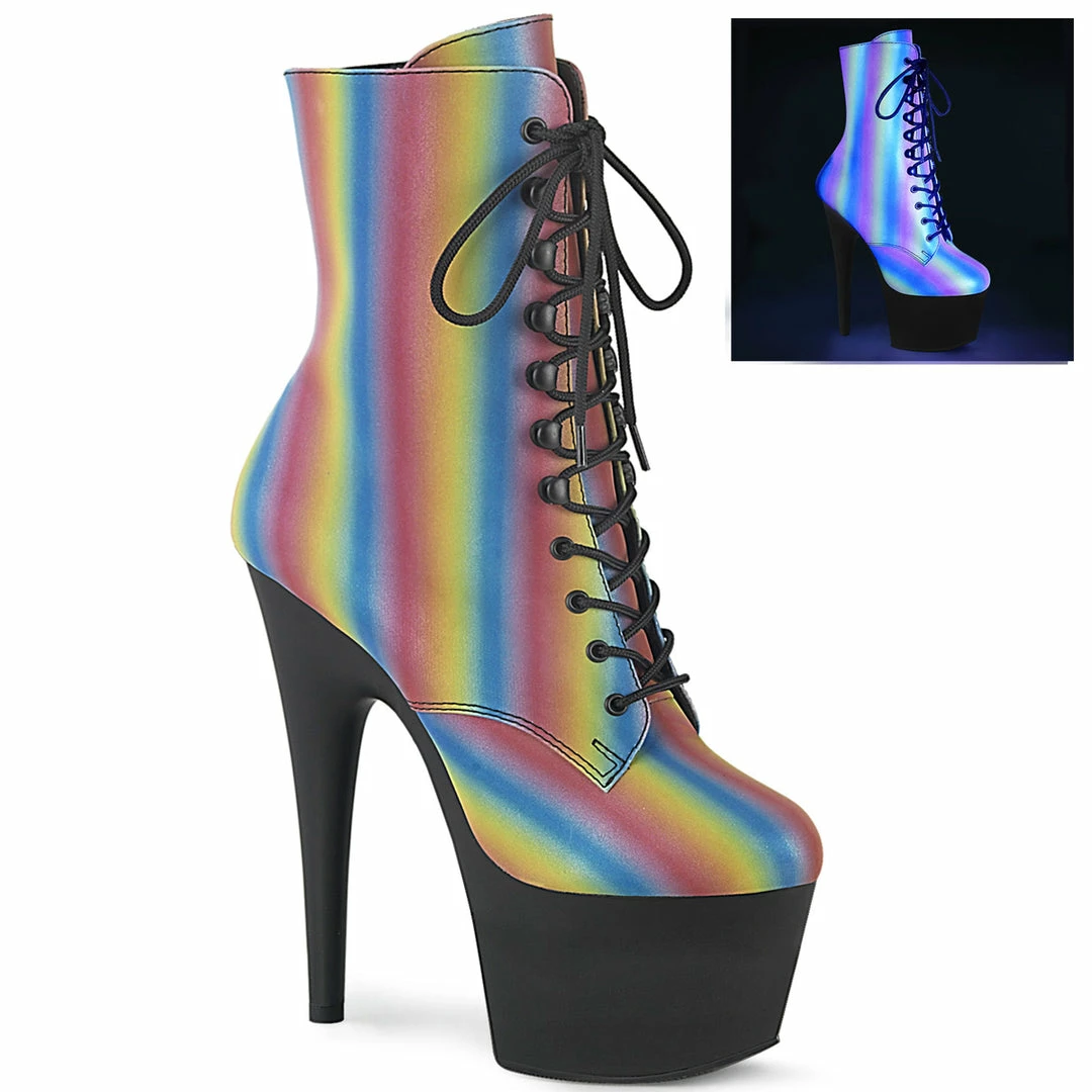 Pleaser ADORE-1020REFL-02 - Rainbow Reflective/Blk Matte 3 Pleaser ADORE-1020REFL-02 - Rainbow Reflective/Blk Matte