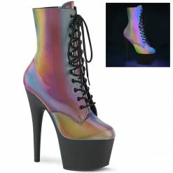 Pleaser Exotic Dancing ADORE-1020REFL - Rainbow Reflective/Blk Matte