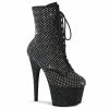 Pleaser Exotic Dancing ADORE-1020RM - Blk Faux Suede-RS Mesh/Blk Matte
