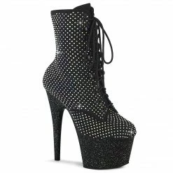 Pleaser Exotic Dancing ADORE-1020RM - Blk Faux Suede-RS Mesh/Blk Matte