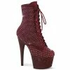 Pleaser ADORE-1020RM - Burgundy Faux Suede-RS Mesh/Burgundy Mat Exotic Dancing