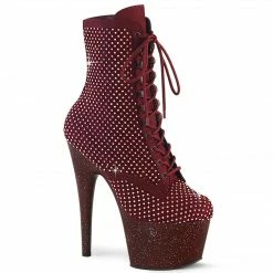 Pleaser ADORE-1020RM - Burgundy Faux Suede-RS Mesh/Burgundy Mat Exotic Dancing