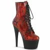 Pleaser ADORE-1020SP - Red Holo Snake Print/Blk Matte Exotic Dancing
