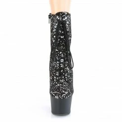 Pleaser ADORE-1020SPLAT - Blk Velvet-Slv Holo/Blk Matte Exotic Dancing
