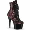 Pleaser Exotic Dancing ADORE-1020SQ - Blk-Red Flip Sequins/Blk
