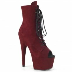 Pleaser Exotic Dancing ADORE-1021FS - Burgundy Faux Suede/Burgundy Faux Suede