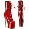 Pleaser Exotic Dancing ADORE-1040TT - Red-Blk Pat/Red-Blk