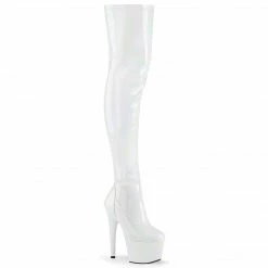 Pleaser ADORE-3000HWR - Wht Str. Holo/Wht Holo Exotic Dancing