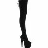 Pleaser ADORE-3008 - Blk Stretch Faux Suede/Blk Faux Suede 2 Pleaser ADORE-3008 - Blk Stretch Faux Suede/Blk Faux Suede