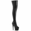 Pleaser ADORE-3011 - Blk Str. Faux Leather/Blk Matte