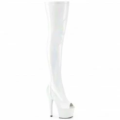 Pleaser ADORE-3011HWR - Wht Str. Holo/Wht Holo Exotic Dancing