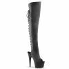 Pleaser Drag Queen ADORE-3019 - Blk Faux Leather/Blk Matte