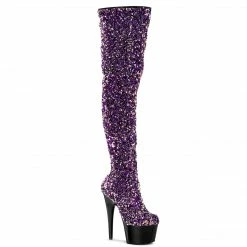 Pleaser Exotic Dancing ADORE-3020 - Purple Multi Sequins/Blk