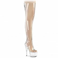 Pleaser ADORE-3021 - Clr TPU-Slv Metallic/Clr Exotic Dancing