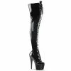 Pleaser ADORE-3023 - Blk Str Pat/Blk Exotic Dancing