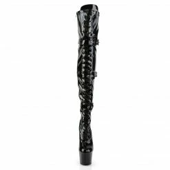 Pleaser Exotic Dancing ADORE-3028 - Blk Str Pat/Blk