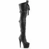 Pleaser Exotic Dancing ADORE-3028 - Blk Str Faux Leather/Blk Matte
