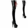 Pleaser ADORE-4001WR - Blk Stretch Pat/Blk Exotic Dancing