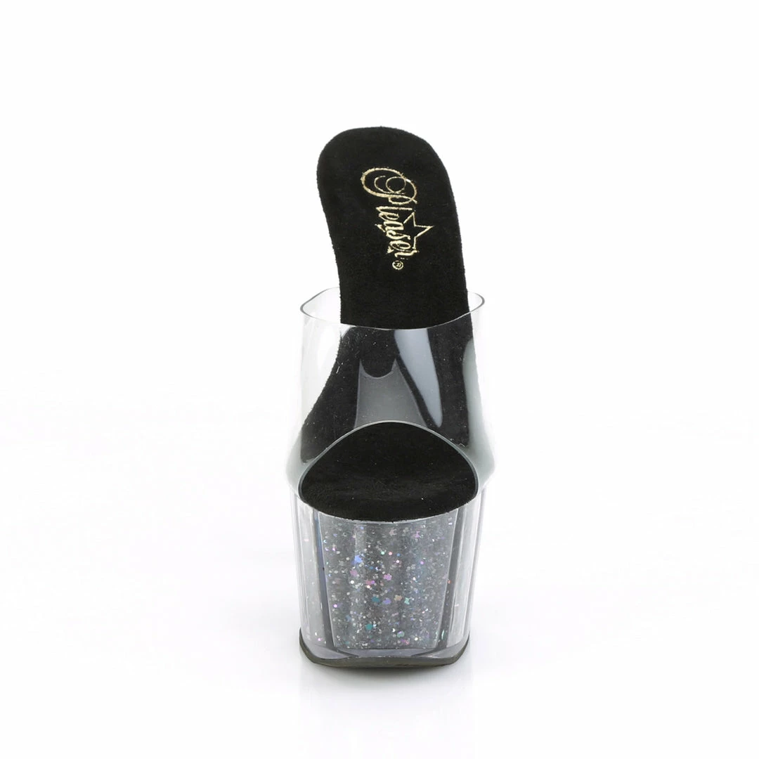 Pleaser Exotic Dancing ADORE-701CG - Clr/Blk Confetti Glitter 4 Pleaser Exotic Dancing ADORE-701CG - Clr/Blk Confetti Glitter