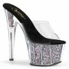Pleaser ADORE-701CG - Clr/Slv Confetti Glitter