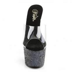Pleaser ADORE-701LG - Clr/Blk Holo Glitter Exotic Dancing