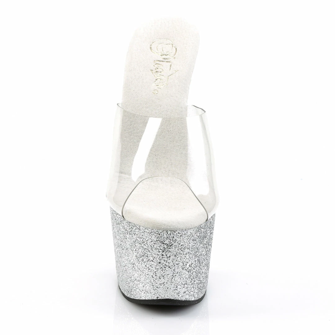 Pleaser ADORE-701SDG - Clr/Slv Gltr 4 Pleaser ADORE-701SDG - Clr/Slv Gltr