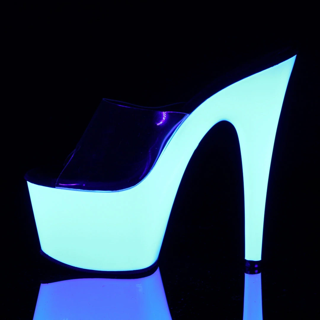Pleaser ADORE-701UV - Clr/Neon Wht 5 Pleaser ADORE-701UV - Clr/Neon Wht